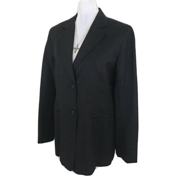 ADOLFO STUDIO ~Woman Size 8~ Black Blazer Long Sleeve Linen Blend Jacket. - Picture 4 of 12